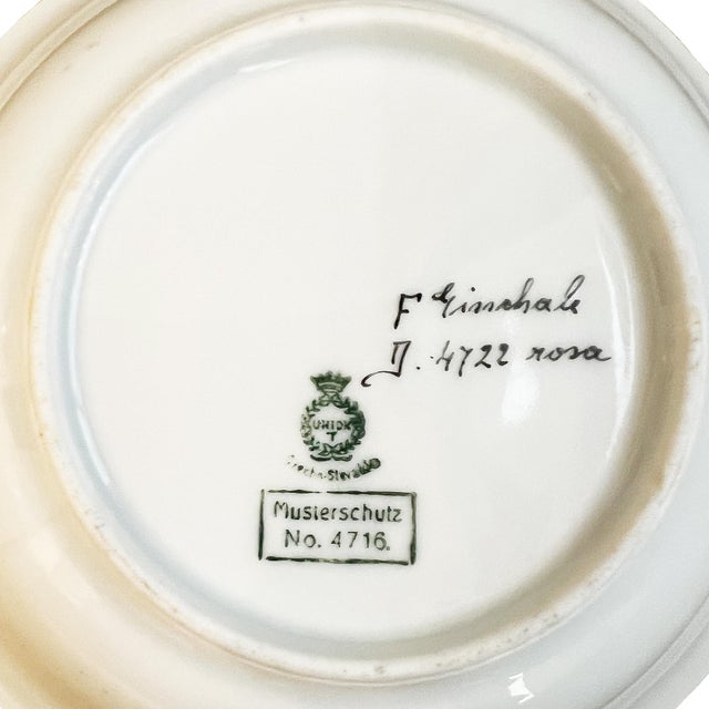 Late 19th Century Antique German Pink Cameo Porcelain Plate With Classical Profile, C. Late 1800s For Sale - Image 5 of 7