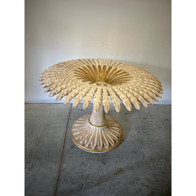 1970s Vintage Hollywood Regency Palm Base Table From Chelini Florence, Italy, 1970s For Sale - Image 10 of 10