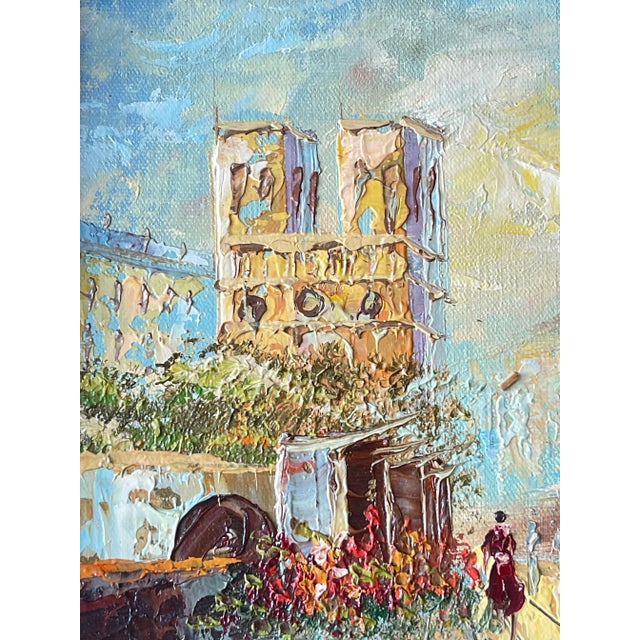 Just in this wonderful impressionistic Framed Oil on Canvas Depicting Notre Dame & the Paris Flower Market, attributed to...