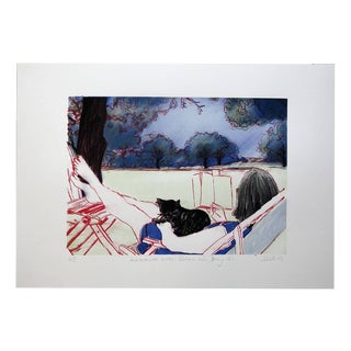 Skadi Engeln, Reading Travellers Under the Oak Trees in Berry France, Screenprint For Sale