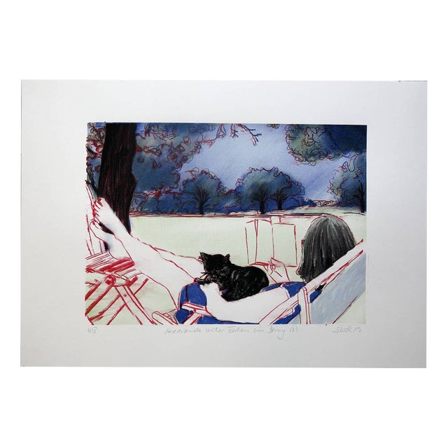 Skadi Engeln, Reading Travellers Under the Oak Trees in Berry France, Screenprint For Sale
