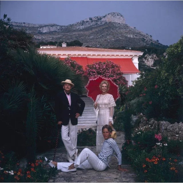 De Rosieres (1975) Limited Estate Stamped - Giant (Photo by Slim Aarons) Viscount and Viscountess Paul de Rosiere outside...