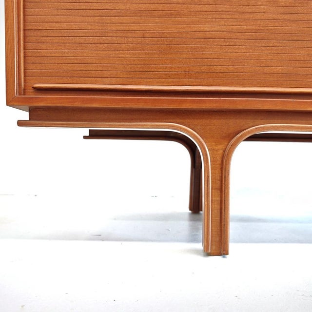 Vintage Light Wood Sideboard with Shutter attributed to Gianfranco Frattini, 1960s For Sale - Image 14 of 18
