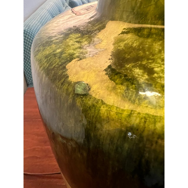 Metal Vintage Mid Century Modern 1960s Drip Glazed Ceramic Table Lamps For Sale - Image 7 of 12