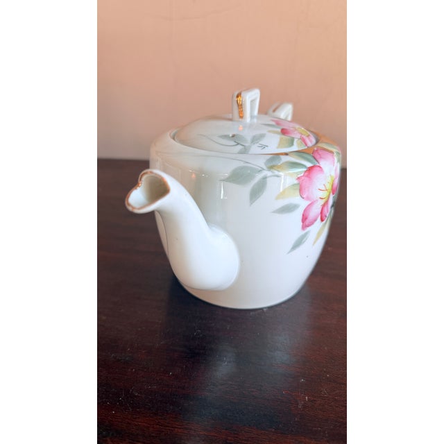 Pink Antique, Early 20th Century Noritake Japan Azalea Porcelain Teapot With Lid For Sale - Image 8 of 10