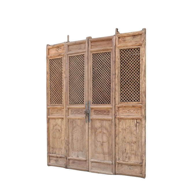 Chinese 4 Early 19 Century Antique Chinese Screen Doors For Sale - Image 3 of 7
