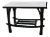 Black Rattan Rectangular Two Tiered White Formica Topped Side Coffee Table For Sale