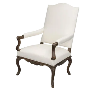French Carved Walnut Bergere
