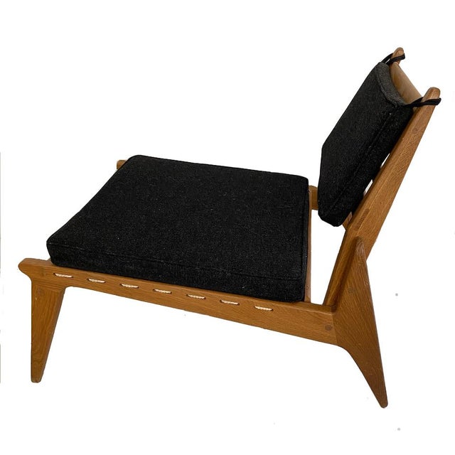 Mid-Century Modern Beautiful Mid-Century Oak Swedish/Scandinavian Hunting Chair + Ottoman, Set of 2 For Sale - Image 3 of 9