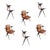 Six s22 galvanitas chair with pyramid frame, very rare set with armrests. The chairs were coproduced by galvanitas and...