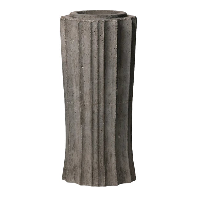 Natural Finish Concrete Vase No. 1 For Sale