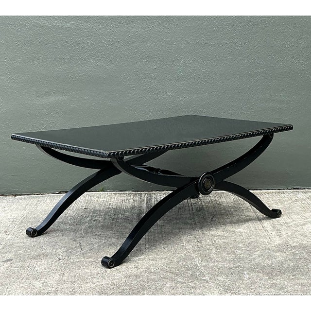 Vintage Lacquered X Base Coffee Table For Sale - Image 12 of 12