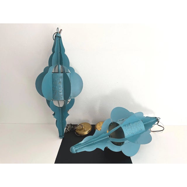 Modern Pierced Moroccan Pendant Lights, Pair For Sale - Image 13 of 18