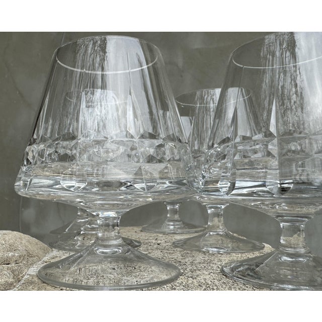 Vintage Cut Crystal Cognac Glasses, 1970s, Set of 6 For Sale - Image 14 of 14