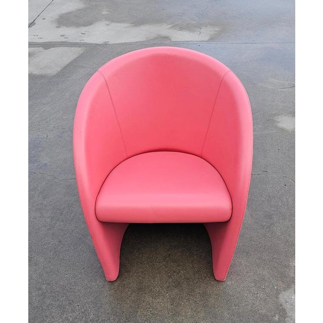 Intervista Club Chair in Pink Leather from Poltrona Frau, Italy, 1989 For Sale - Image 3 of 14