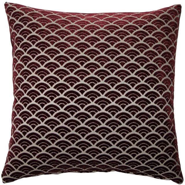 Contemporary Seigaiha Scallop Throw Pillow - 20x20 For Sale - Image 4 of 5