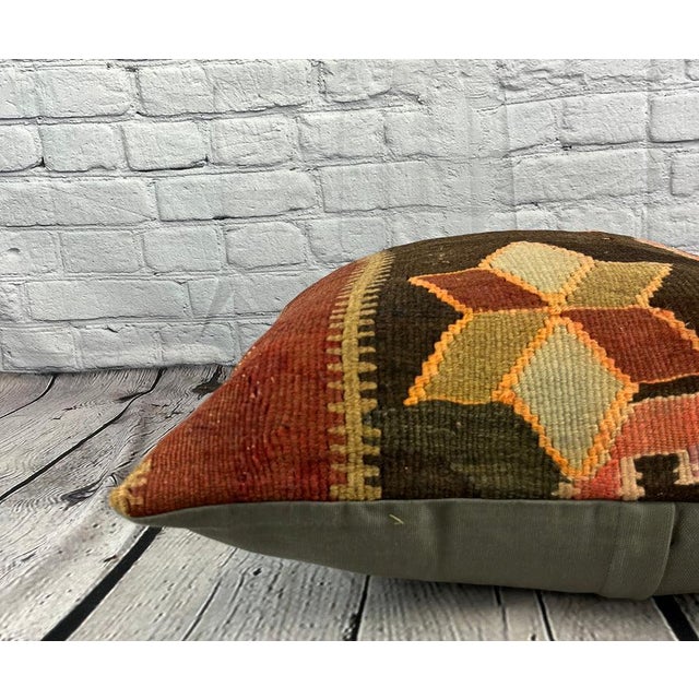 20 x 20 Kilim Pillow Turkish Cushion Natural Grand Bazaar Pillow Cushion Cover For Sale - Image 4 of 4