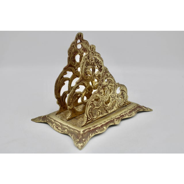 Early 20th Century Art Nouveau Brass Letter Rack For Sale - Image 5 of 8