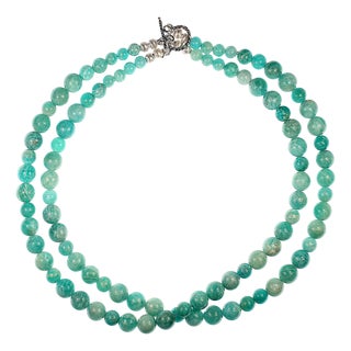 Ajd 18 Inch Two Strand Amazing Amazonite Necklace For Sale
