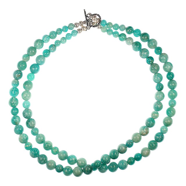Ajd 18 Inch Two Strand Amazing Amazonite Necklace For Sale