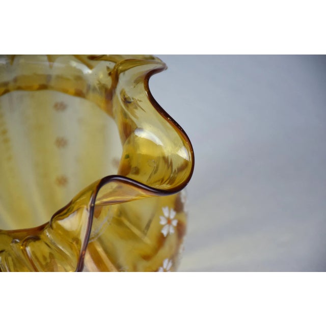 Art Nouveau Italian Murano Liberty-Style Blue and Yellow Glass Pitcher, 20th Century For Sale - Image 3 of 12