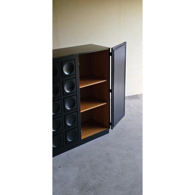 Black Oak Brutalist Cabinet, 1970s For Sale - Image 6 of 8