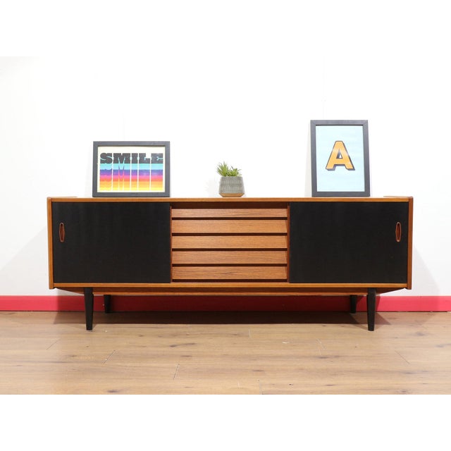 Mid Century Modern Vintage Teak Credenza Sideboard by Nils Jonsson for p.s Hegg For Sale - Image 4 of 13