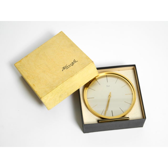 Vintage Brass Table Clock by Kienzle, 1960s For Sale - Image 9 of 15