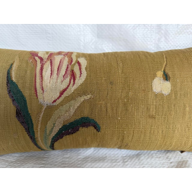 19th Century Circa 1850 French Aubusson Tulip & Blossom Pillow For Sale - Image 5 of 7