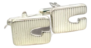 1990s Pair of Gucci Estate Mens Cufflinks Sterling Silver