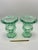 The School of Paris Pair of Vintage Sage Green Pressed Glass Pedestal Urn Vases For Sale - Image 3 of 5