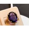 13 Carat Oval Bolivian Amethyst Cocktail Ring in 14 Karat Yellow Gold For Sale - Image 16 of 18