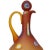 Beautiful vintage Murano hand blown dark orange, satin surface, Italian art glass ewer cruet, with applied millefiori...