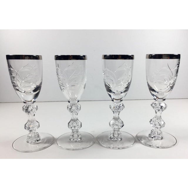 1950s Vintage SilverRimmed Floral Etched Cordial Glasses Set of 7 Chairish
