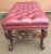 Wood Whittemore-Cherrill Mahogany Brass Nail Trims & Maroon Leather Upholstered Bench Ottoman For Sale - Image 7 of 9