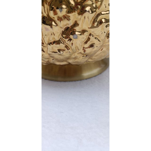 Golden Ceramic Pineapple Table Lamp, 1970s For Sale - Image 10 of 11