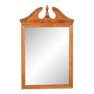 Ethan Allen American Colonial Solid Maple Framed Wall Mirror For Sale