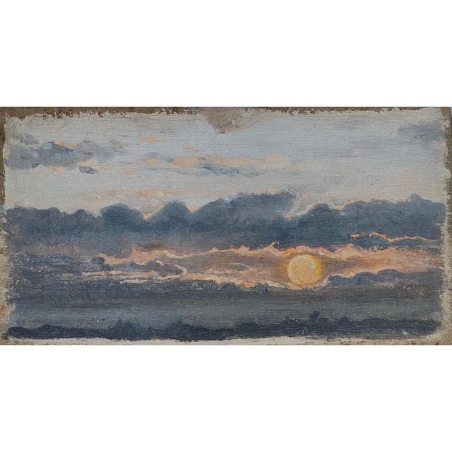 1950s Miguel Tusquellas Corbella, Cloud Study Under a Full Moon, 20th Century, Oil Painting For Sale - Image 5 of 5