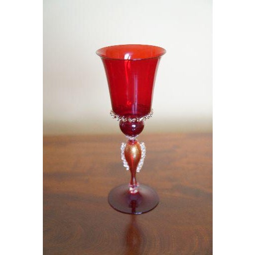 Italian Italian Handcrafted Chalice in Blown Murano Glass 1970s For Sale - Image 3 of 9