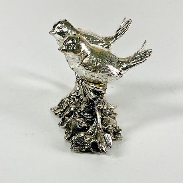 Mid-Century Italian Hollywood Regency Giacometti Style Birds on a Branch Salt & Pepper Shaker - 3 Piece Set For Sale - Image 9 of 12
