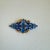 Victorian Vintage Blue Brooch Gold Plated Setting Czech Topaz Glass Austrian Crystal Pin Estate Piece For Sale - Image 3 of 11