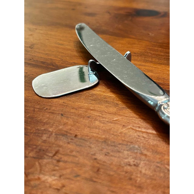 Mid 20th Century Vintage Plata Lappas Argentina Modernist Silver Plate Knife Rests, Set of 12 in Original Presentation Box For Sale - Image 5 of 12