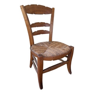 Early 20th Century French Oak Fireside Chair For Sale