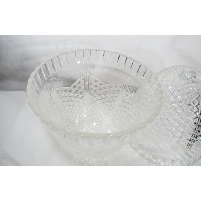 Vintage Heavy Cut Glass Light Covers Shades - a Pair For Sale - Image 11 of 17