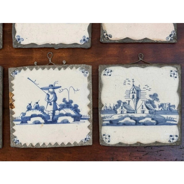 Set of 8 Dutch Delft Tiles, 18th Century, Mounted for Hanging | Chairish