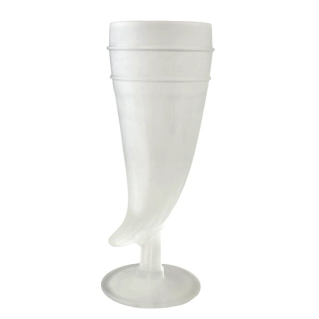 Tiara Frosted Powder Horn Cornucopia Pilsner Glasses 8.25" For Sale - Image 4 of 7