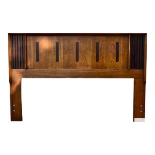 Vtg. Lane Walnut & Rosewood Queen/Full Mid Century Modern Headboard For Sale
