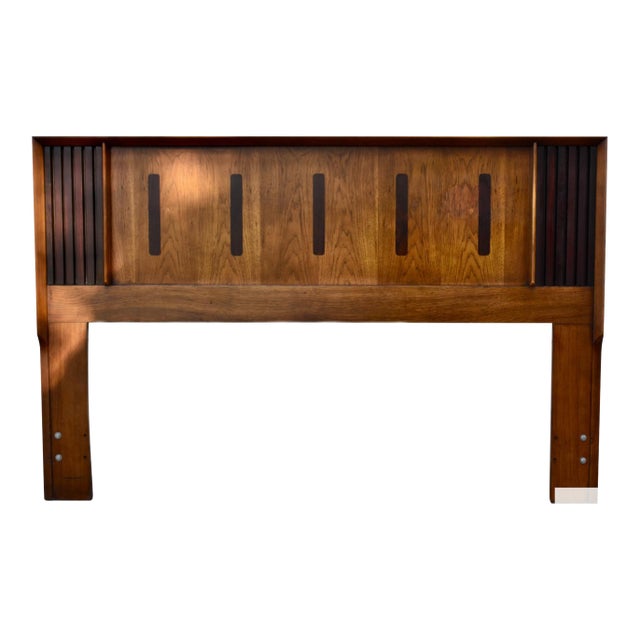 Vtg. Lane Walnut & Rosewood Queen/Full Mid Century Modern Headboard For Sale