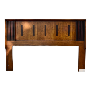Vtg. Lane Walnut & Rosewood Queen/Full Mid Century Modern Headboard