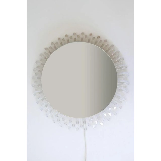 Metal Large German Mid-Century Modern Sunbeam Mirror, 1970s For Sale - Image 7 of 18
